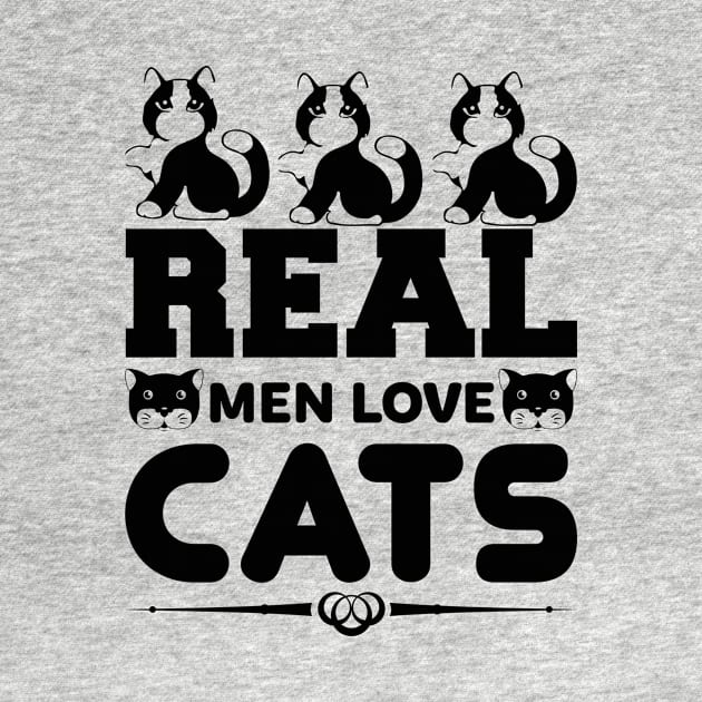 Real Men Love Cats T Shirt For Women Men by Pretr=ty